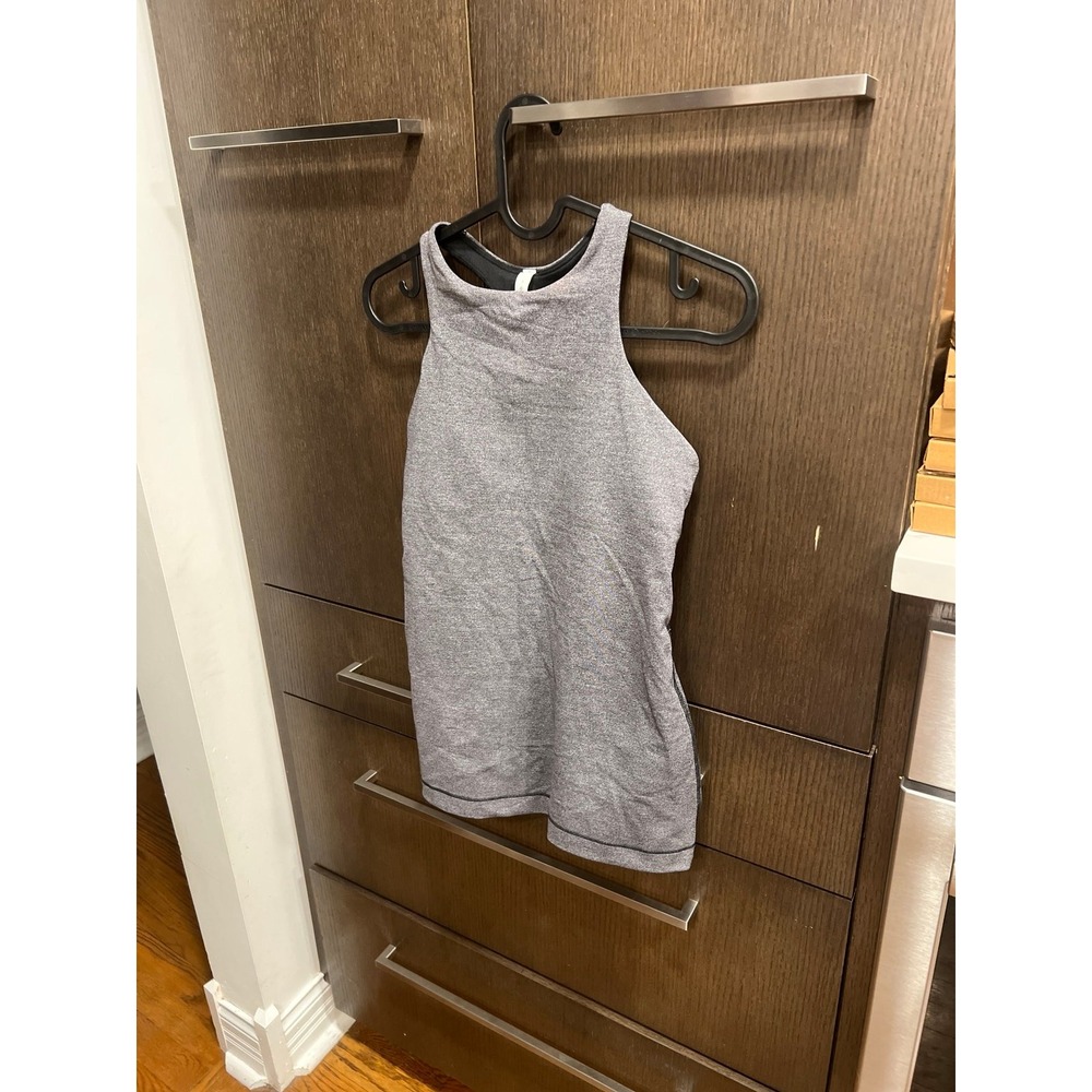 Lululemon Sleeveless Racerback Open‎ Back Tank Top Heathered Gray Women's Size 4